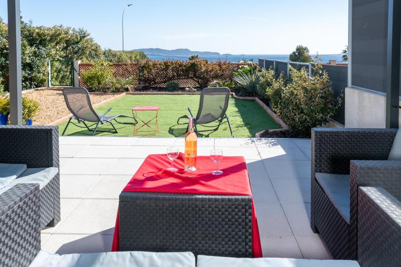 Face A La Mer Superbe Villa Terrasse Barbecue Le Pradet Carqueiranne Ngoại thất bức ảnh
